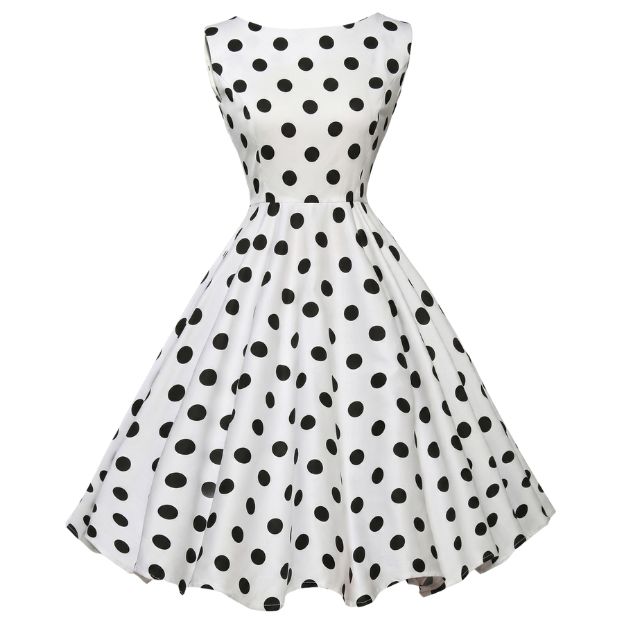 Damska Sukienka Pin-Up w Groszki Retro | Midi